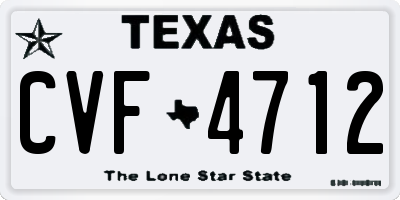 TX license plate CVF4712