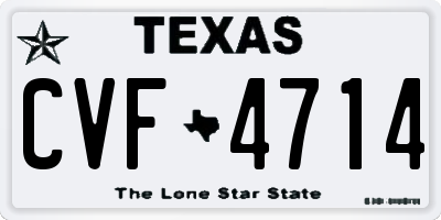 TX license plate CVF4714