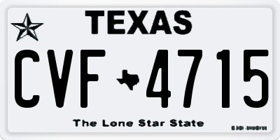 TX license plate CVF4715