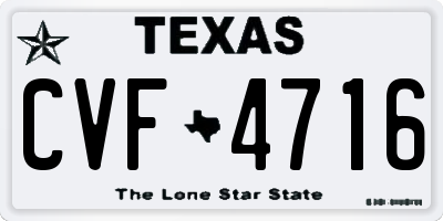 TX license plate CVF4716