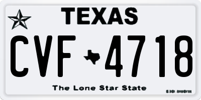 TX license plate CVF4718
