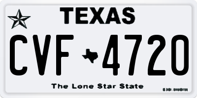 TX license plate CVF4720