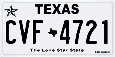 TX license plate CVF4721