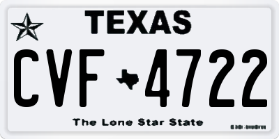 TX license plate CVF4722