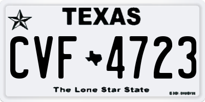 TX license plate CVF4723