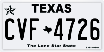 TX license plate CVF4726
