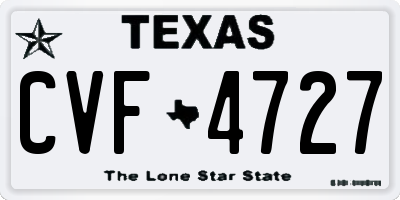 TX license plate CVF4727