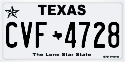TX license plate CVF4728