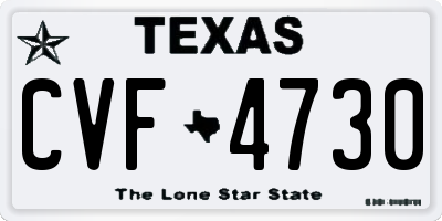 TX license plate CVF4730