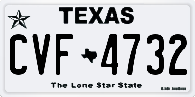 TX license plate CVF4732