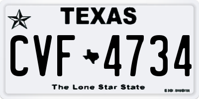 TX license plate CVF4734