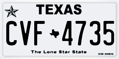 TX license plate CVF4735