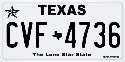 TX license plate CVF4736