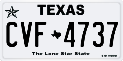 TX license plate CVF4737
