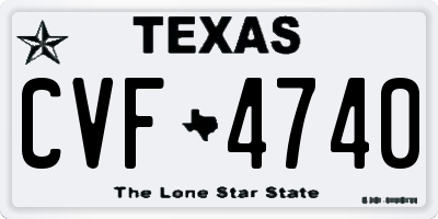 TX license plate CVF4740