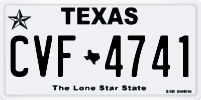 TX license plate CVF4741