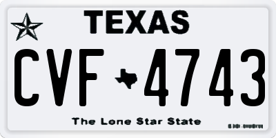 TX license plate CVF4743