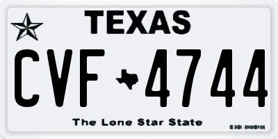 TX license plate CVF4744