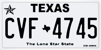 TX license plate CVF4745