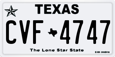 TX license plate CVF4747