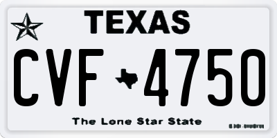 TX license plate CVF4750