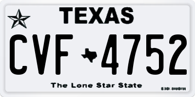 TX license plate CVF4752