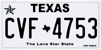 TX license plate CVF4753