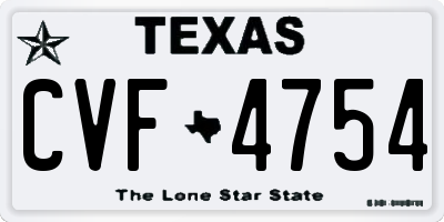 TX license plate CVF4754