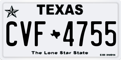 TX license plate CVF4755