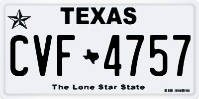 TX license plate CVF4757