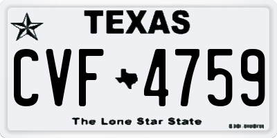 TX license plate CVF4759