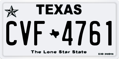TX license plate CVF4761