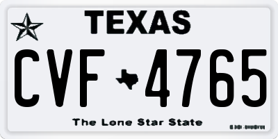 TX license plate CVF4765