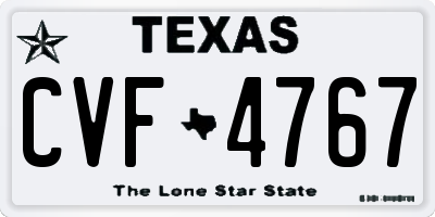 TX license plate CVF4767