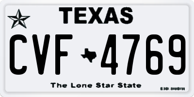 TX license plate CVF4769