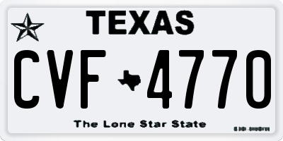 TX license plate CVF4770