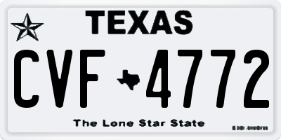 TX license plate CVF4772