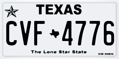 TX license plate CVF4776