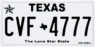 TX license plate CVF4777