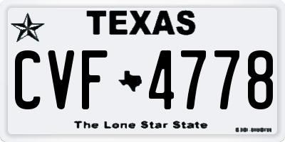 TX license plate CVF4778