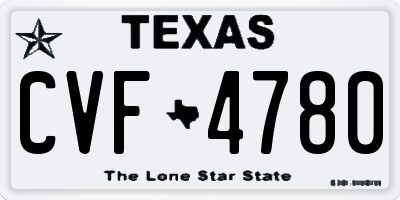 TX license plate CVF4780