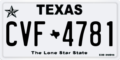 TX license plate CVF4781