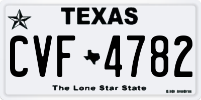 TX license plate CVF4782