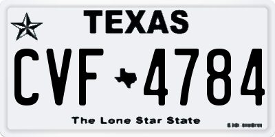 TX license plate CVF4784
