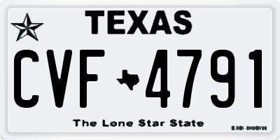 TX license plate CVF4791