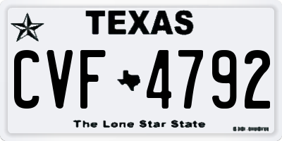 TX license plate CVF4792