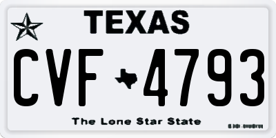 TX license plate CVF4793