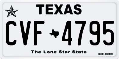 TX license plate CVF4795