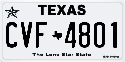 TX license plate CVF4801
