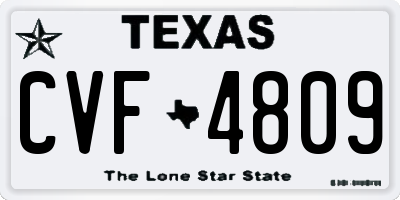 TX license plate CVF4809